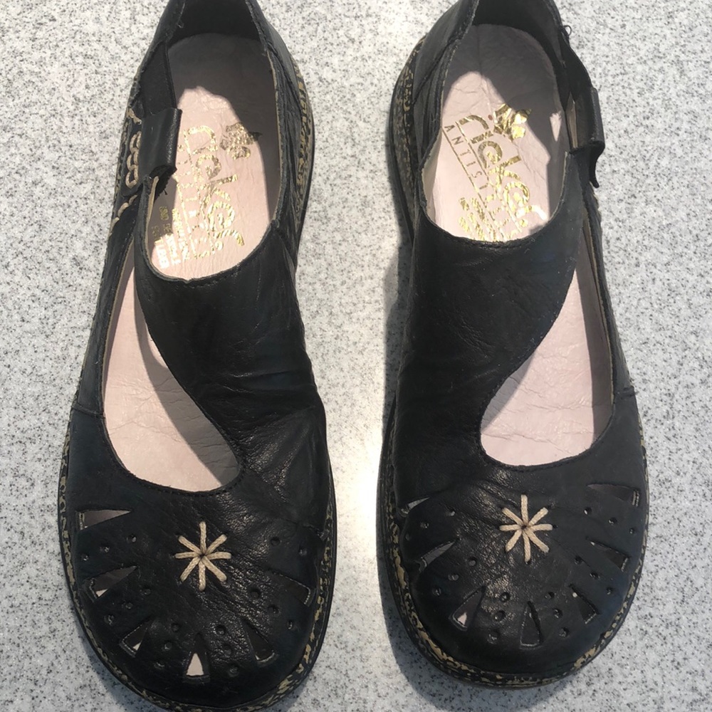 Rieker Mary Jane Women's Black Soft Leather Round Toe Shoes Size US 7.5 EUR 38